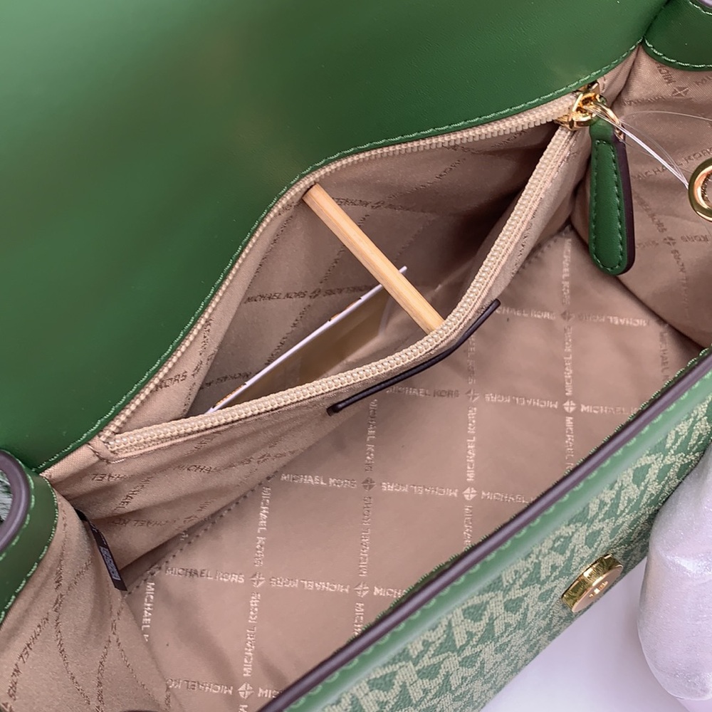 MICHAEL KORS
Whitney Medium Flap Top Handle Satchel Fern Green signature color - Picture 12 of 14